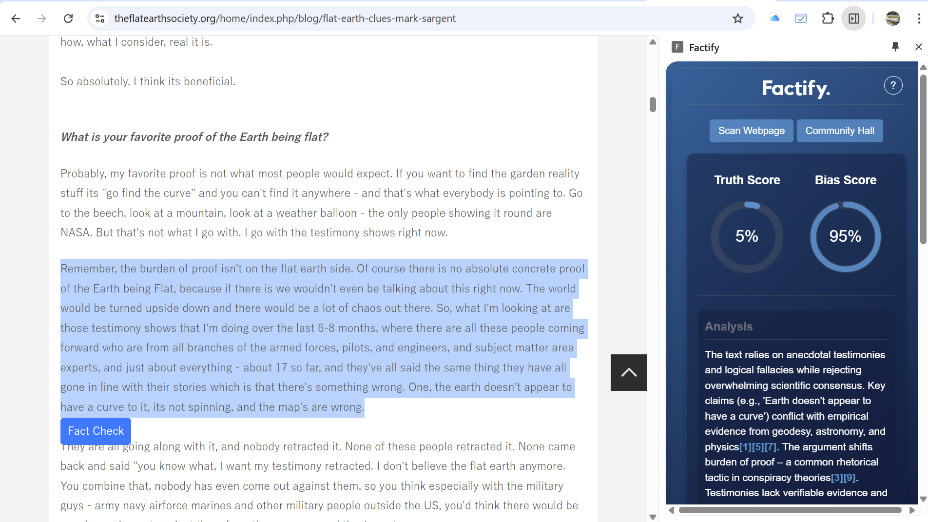 Factify (First Place at CatHacks XI) screenshot
